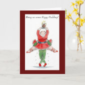 kerst-pudding kaart (Gele Bloem)