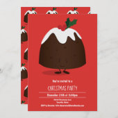 Kerst pudding karakter vakantie uitnodiging (Voorkant / Achterkant)