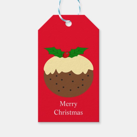 Kerst pudding ontwerp kerst cadeaulabel (Voorkant)