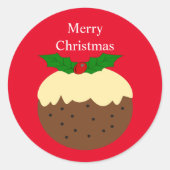 Kerst pudding ontwerp kerst ronde sticker (Voorkant)