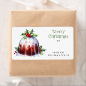 Kerst pudding waterverf naar cadeau van label (Insitu)