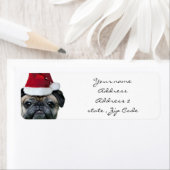 Kerst pug adresetiketten etiket (Insitu)