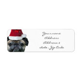 Kerst pug adresetiketten etiket (Voorkant)