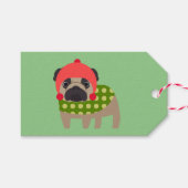 Kerst Pug Cadeau Labels Cadeaulabel (Voorkant (Horizontaal))