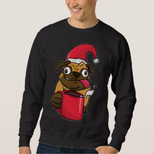 Kerst Pug Christmas Koffie Mulled Wijn Xmas Sa Trui