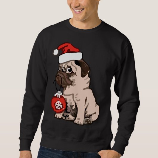 Kerst Pug Classic T-shirt 168 (Voorkant)