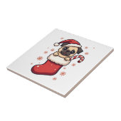 Kerst-Pug Delight Tegeltje (Zijkant)