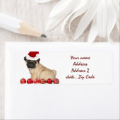 Kerst Pug dog adresetiketten Etiket (Insitu)