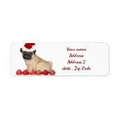 Kerst Pug dog adresetiketten Etiket (Voorkant)