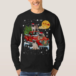 Kerst Pug Dog Met Rode Vrachtwagen Grappig XMA T-shirt