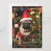 Kerst Pug Elf Kaart (Voorkant)
