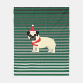 Kerst Pug Fleece Deken (Voorkant)