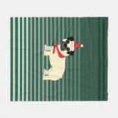 Kerst Pug Fleece Deken (Voorkant (Horizontaal))