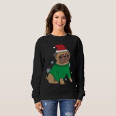 Kerst Pug Jumper Feestelijke geïllustreerde Pug Do Trui (Voorkant volledig)