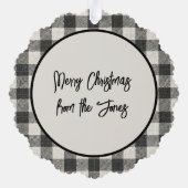 Kerst Pug met Pet Papier Ornament Kaart (Achterkant)