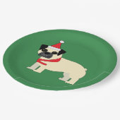 Kerst Pug Papieren Bordje (Gekanteld)
