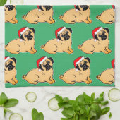 Kerst Pug Patroon Keukenhanddoek (Gevouwen)