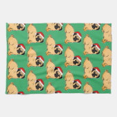 Kerst Pug Patroon Keukenhanddoek (Horizontaal)