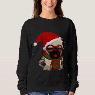Kerst Pug Puppy in Santa Hat Classic T-Shirt 2