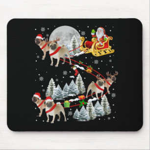 Kerst Pug Slede Kerstmis Slede Kerstman Hond  Muismat
