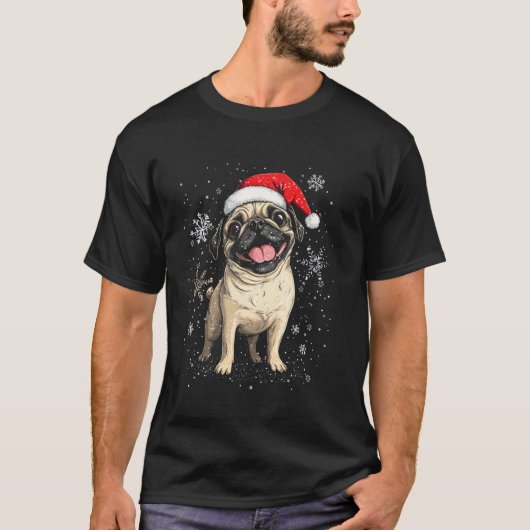 Kerst Pug T-shirt (Voorkant)