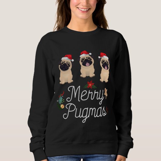 Kerst Pugs Merry Pugmas Essential T-shirt 179 (Voorkant)