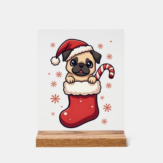 Kerst Puk Genoegen Acryl Bord (Voorkant)