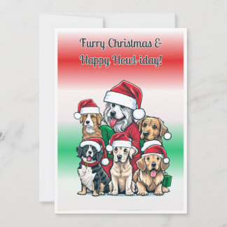Kerst puppies, afdrukbaar feestdagenkaart