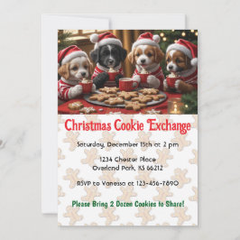 Kerst Puppies Cookie Exchange Party Kaart