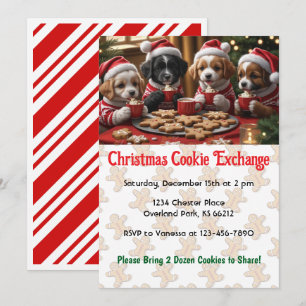 Kerst Puppies Cookie Exchange Party Kaart