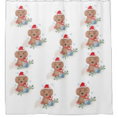 Kerst Puppies Douchegordijn (Voorkant)