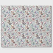 Kerst Puppies en linten inpakpapier (Vlak)