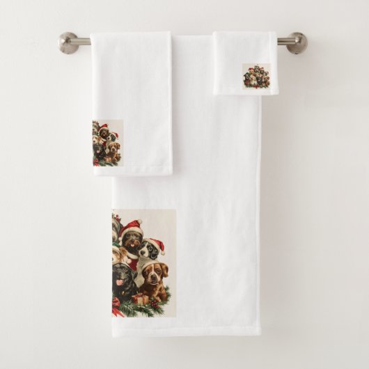 Kerst Puppies Handdoek Set (Insitu)