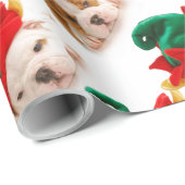 Kerst puppies in elf petten Wrapping Paper Cadeaupapier (Rol Hoek)