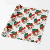 Kerst puppies in elf petten Wrapping Paper Cadeaupapier (Uitgerold)