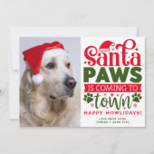 Kerst Puppy Afbeelding Custom Funny Dog Foto Feestdagenkaart (Voorkant)