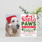 Kerst Puppy Afbeelding Custom Funny Dog Foto Feestdagenkaart (Staand voorkant)