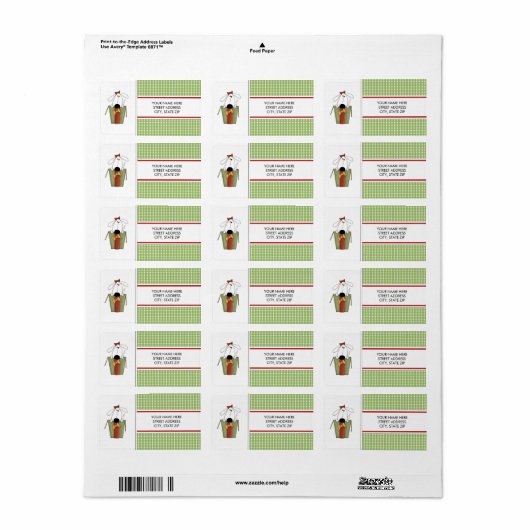 Kerst Puppy Dog Adres Mailing Labels (Full Sheet)