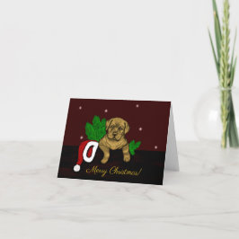 Kerst Puppy Feestdagen Kaart