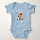 Kerst Puppy Gingerbread Naam Letter F Jongen Romper (Voorkant)