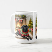 Kerst Puppy Hond Labrador Retriever Koffiemok (Voorkant links)
