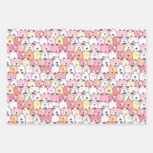 Kerst Puppy Honden Inpakpapier Vel (Voorkant 3)