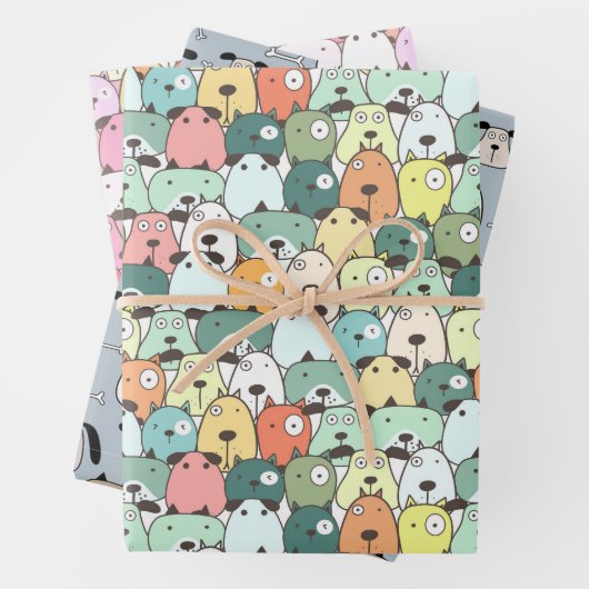 Kerst Puppy Honden Inpakpapier Vel (In situ)