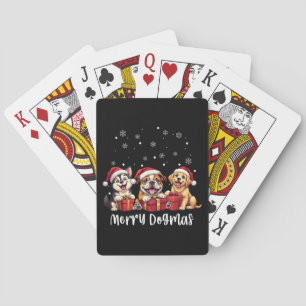 Kerst Puppy Honden Vrolijke Dogma's Pokerkaarten