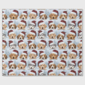 Kerst Puppy Inpakpapier (Vlak)