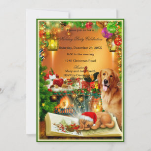 Kerst Puppy Kerstfeest Uitnodiging