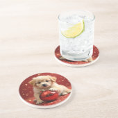 Kerst Puppy Onderzetter (Zijkant)