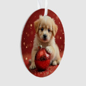Kerst Puppy Ornament (voorkant)