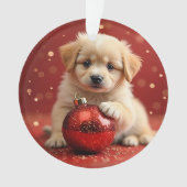 Kerst Puppy Ornament (voorkant)