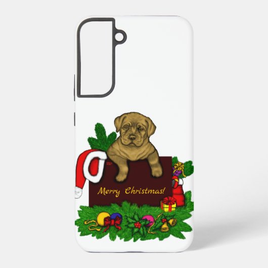 Kerst Puppy Samsung Galaxy Hoesje (Achterkant)